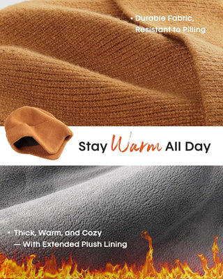 FURTALK Winter Beanie Hats with Earflap for Men Warm Fleece Line Knitted Outdoor Caps