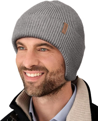 FURTALK Winter Beanie Hats with Earflap for Men Warm Fleece Line Knitted Outdoor Caps