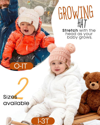 FURTALK Baby Winter Knitted Beanie Hat Soft Warm Pom Pom for Infant Toddler Skull Cap