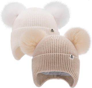 FURTALK Baby Toddler Winter Hat Pom Pom Beanie Girls Boys with Fleece Lined Kids Warm Cap