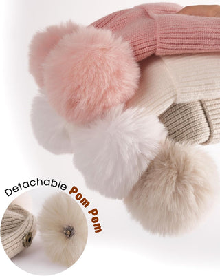 FURTALK Baby Toddler Winter Hat Pom Pom Beanie Girls Boys with Fleece Lined Kids Warm Cap