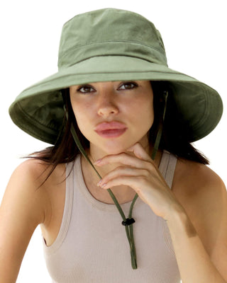 Sun Hats for Women Breathable Cotton Summer Hat with Fold-Up Brim