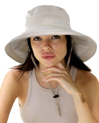 Sun Hats for Women Breathable Cotton Summer Hat with Fold-Up Brim