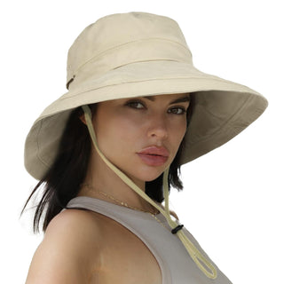 Sun Hats for Women Breathable Cotton Summer Hat with Fold-Up Brim