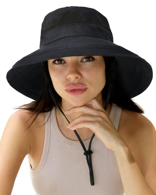 Sun Hats for Women Breathable Cotton Summer Hat with Fold-Up Brim