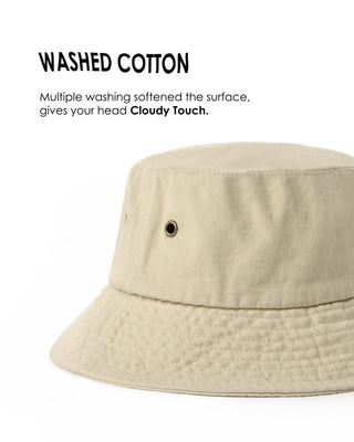 Bucket Hats for Women Washed Cotton Packable Summer Beach Sun Hats