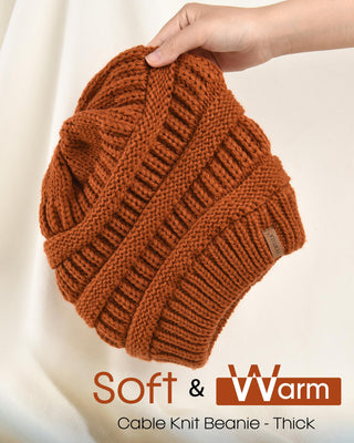 FURTALK Winter Knit Slouchy Beanie Hat Warm Skull Ski Cap