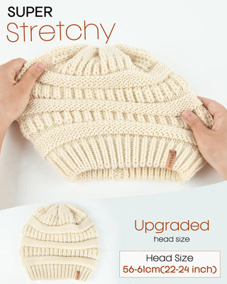 FURTALK Winter Knit Slouchy Beanie Hat Warm Skull Ski Cap