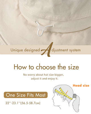 Sun Hats for Women Breathable Cotton Summer Hat with Fold-Up Brim