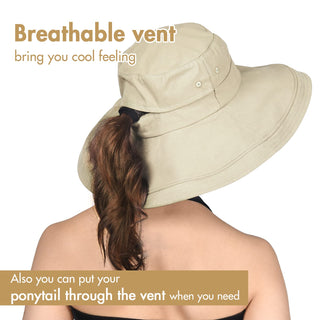 Sun Hats for Women Breathable Cotton Summer Hat with Fold-Up Brim