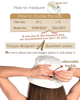 Bucket Hats for Women Washed Cotton Packable Summer Beach Sun Hats