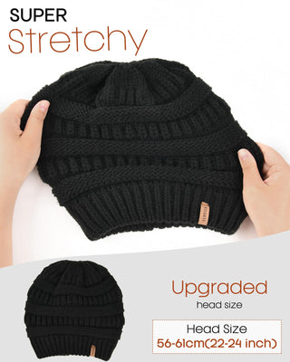 FURTALK Winter Knit Slouchy Beanie Hat Warm Skull Ski Cap