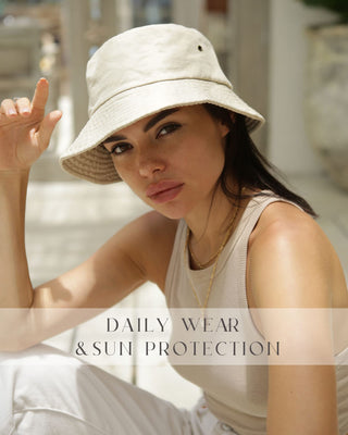 Bucket Hats for Women Washed Cotton Packable Summer Beach Sun Hats