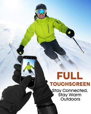 FURTALK Winter Gloves for Men Women Fleece Lined Waterproof Windproof Touchscreen Ski Snow