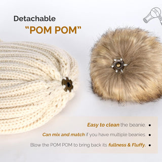 FURTALK Winter Knitted Beanie Hat with Pom Pom