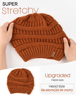 FURTALK Winter Knit Slouchy Beanie Hat Warm Skull Ski Cap