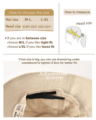 Bucket Hats for Women Washed Cotton Packable Summer Beach Sun Hats