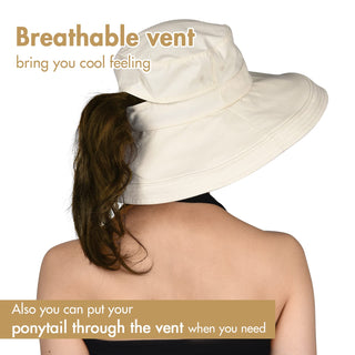 Sun Hats for Women Breathable Cotton Summer Hat with Fold-Up Brim