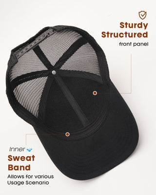 Mens Trucker Hat Structured Mesh Baseball Cap