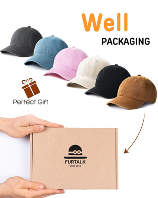 FURTALK Toddler Baseball Hat Kids Boys Girls Adjustable Washed Cotton Baseball Cap with Ponytail