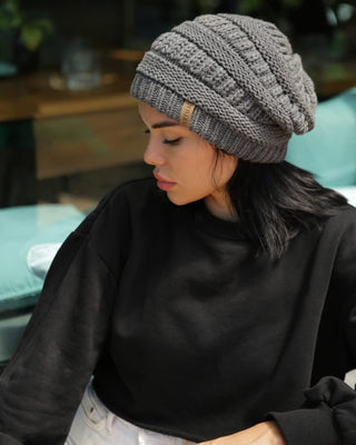 FURTALK Winter Knit Slouchy Beanie Hat Warm Skull Ski Cap