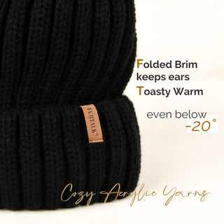 FURTALK Winter Knitted Beanie Hat with Pom Pom