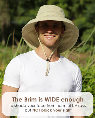 Sun Hats for Women Breathable Cotton Summer Hat with Fold-Up Brim