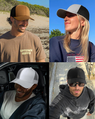 Mens Trucker Hat Structured Mesh Baseball Cap