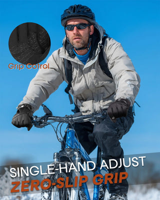 FURTALK Winter Gloves for Men Women with Card Pocket Waterproof Windproof Touchscreen Warm Ski Snow Fleece Lined