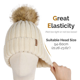 FURTALK Winter Knitted Beanie Hat with Pom Pom