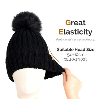 FURTALK Winter Knitted Beanie Hat with Pom Pom
