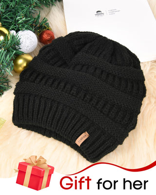 FURTALK Winter Knit Slouchy Beanie Hat Warm Skull Ski Cap