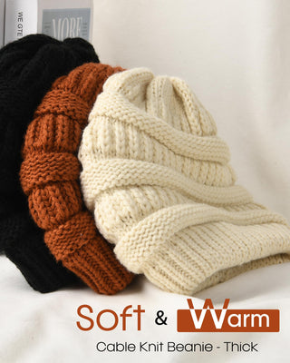 FURTALK Winter Knit Slouchy Beanie Hat Warm Skull Ski Cap